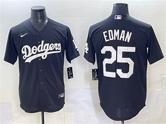 Los Angeles Dodgers #25 Tommy Edman Black Stitched Baseball Jersey