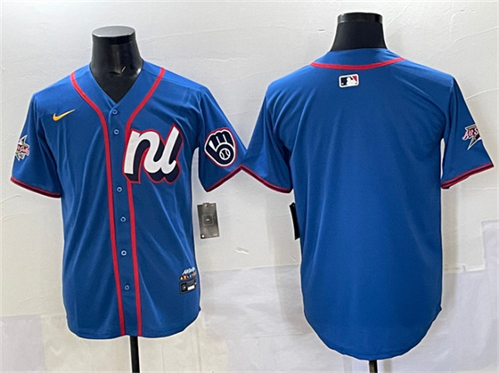Milwaukee Brewers Blank Blue 2025 All-Star Edition Limited Stitched Baseball Jersey