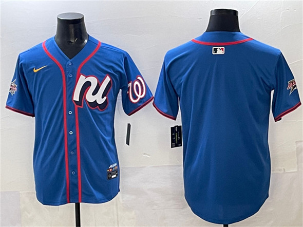 National League Washington Nationals Blank Blue 2025 All-Star Edition Limited Stitched Baseball Jersey