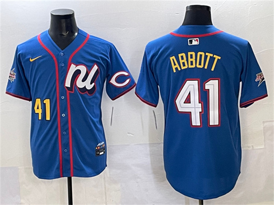 National League #41 Andrew Abbott Blue 2025 All-Star Edition Limited Stitched Baseball Jersey
