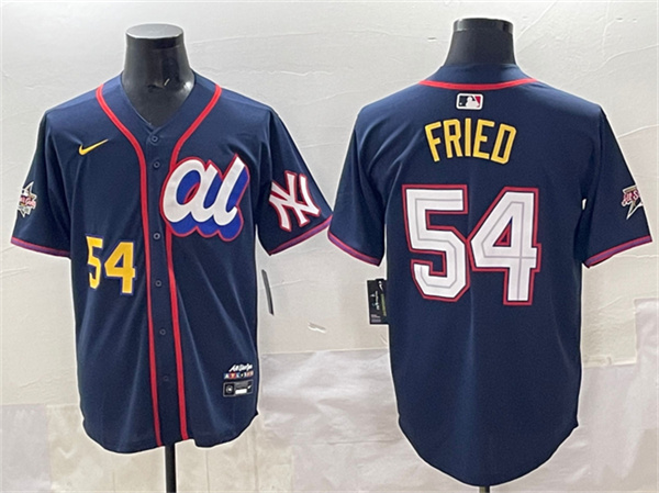 American League #54 Max Fried Navy 2025 All-Star Edition Limited Stitched Baseball Jersey