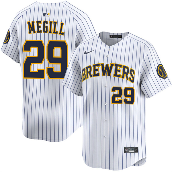 Milwaukee Brewers #29 Trevor Megill White Alternate Limited Stitched Baseball Jersey