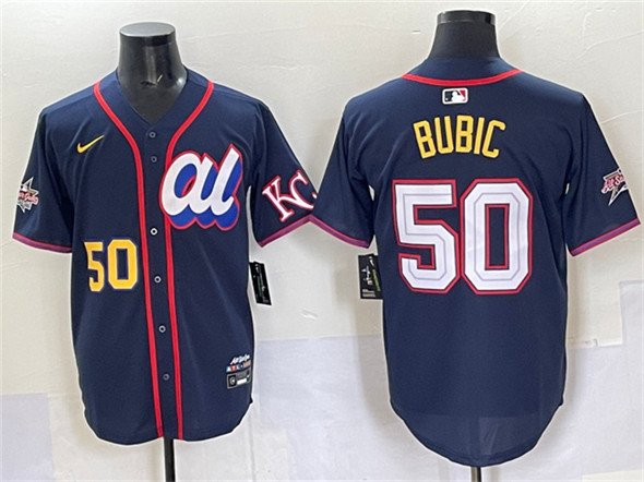 American League #50 Kristofer Bubic Navy 2025 All-Star Edition Limited Stitched Baseball Jersey