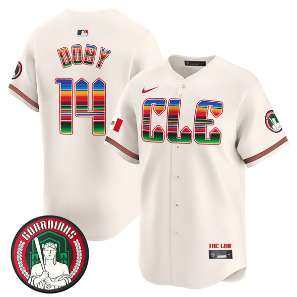 Cleveland Guardians #14 Larry Doby Cream Mexico Vapor Premier Limited Stitched Baseball Jersey