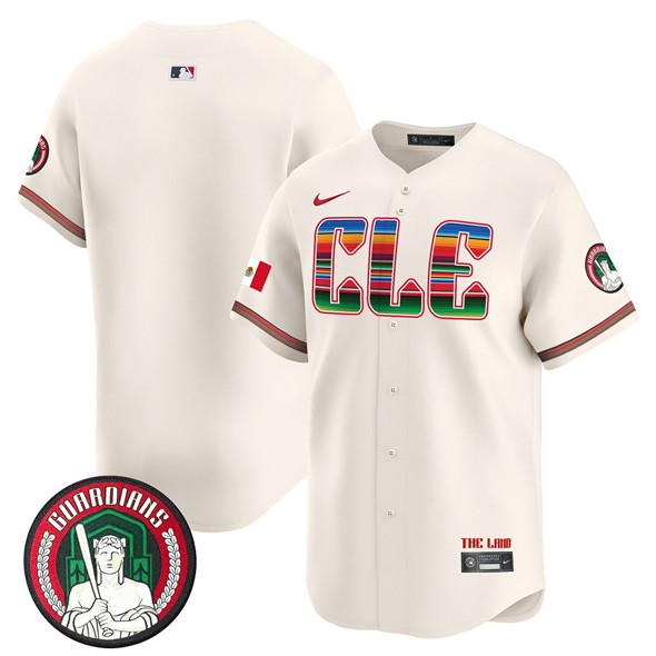 Cleveland Guardians Blank Cream Mexico Vapor Premier Limited Stitched Baseball Jersey