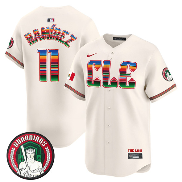 Cleveland Guardians #11 Jose Ramirez Cream Mexico Vapor Premier Limited Stitched Baseball Jersey