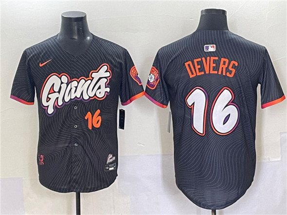 San Francisco Giants #16 Rafael Devers Anthracite 2025 City Connect Limited Stitched Baseball Jersey