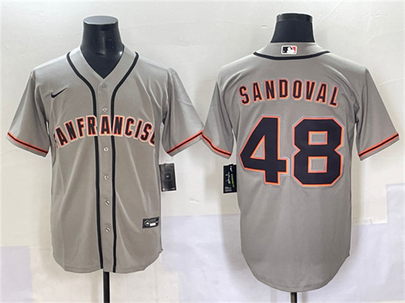 San Francisco Giants #48 Pablo Sandoval Gray Cool Base Stitched Baseball Jersey