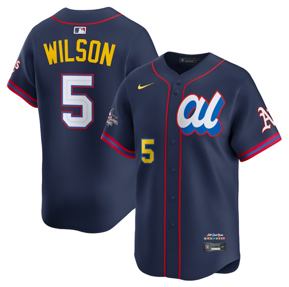 American League #5 Jacob Wilson Navy 2025 All-Star Edition Limited Stitched Baseball Jersey