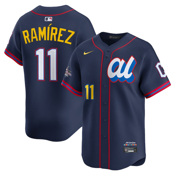 American League #11 Jose Ramirez Navy 2025 All-Star Edition Limited Stitched Baseball Jersey