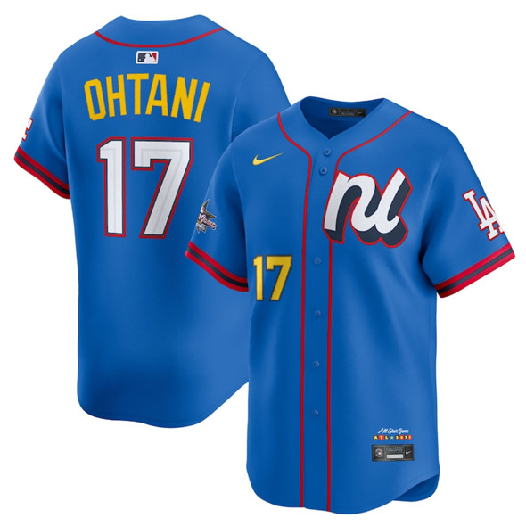 National League #17 Shohei Ohtani Blue 2025 All-Star Edition Limited Stitched Baseball Jersey