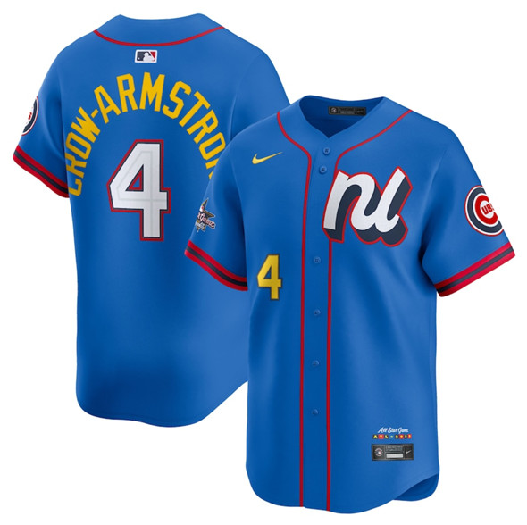 National League #4 Pete Crow-Armstrong Blue 2025 All-Star Edition Limited Stitched Baseball Jersey