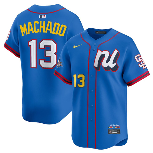 National League #13 Manny Machado Blue 2025 All-Star Edition Limited Stitched Baseball Jersey