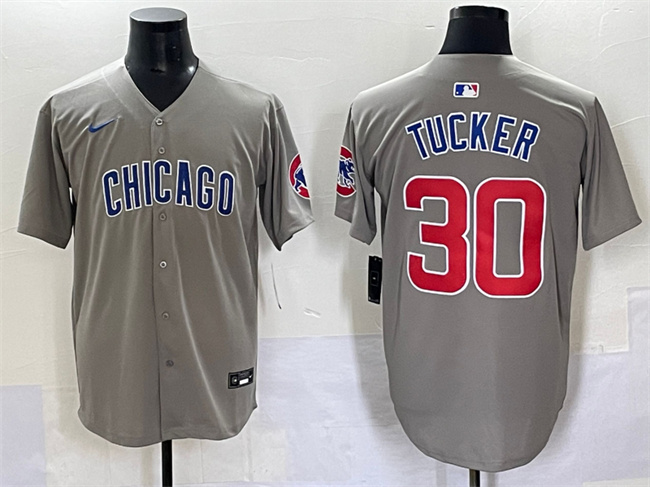 Chicago Cubs #30 Kyle Tucker Gray Limited Stitched Baseball Jersey