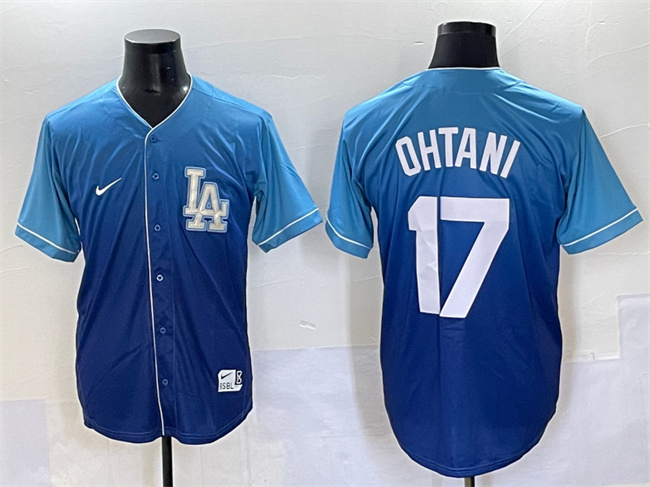 Los Angeles Dodgers #17 Shohei Ohtani Blue Stitched Baseball Jersey