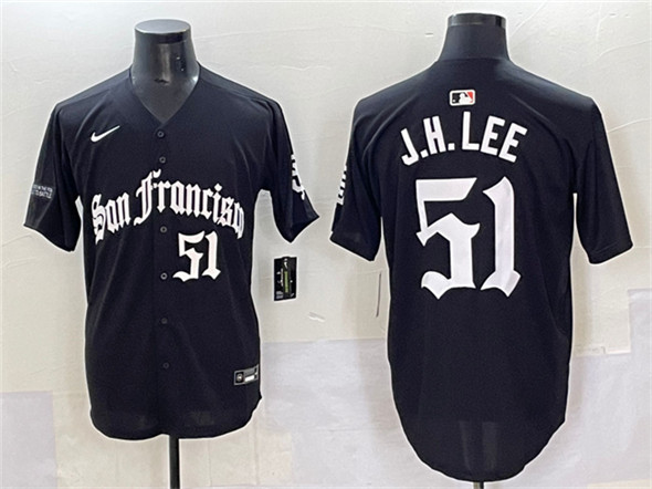 San Francisco Giants #51 Jung Hoo Lee Black 'Gothic Fog Edition' Vapor Premier Limited Stitched Baseball Jersey