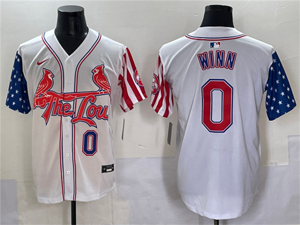 St. Louis Cardinals #0 Masyn Winn White Independence Day Vapor Premier Limited Stitched Baseball Jersey