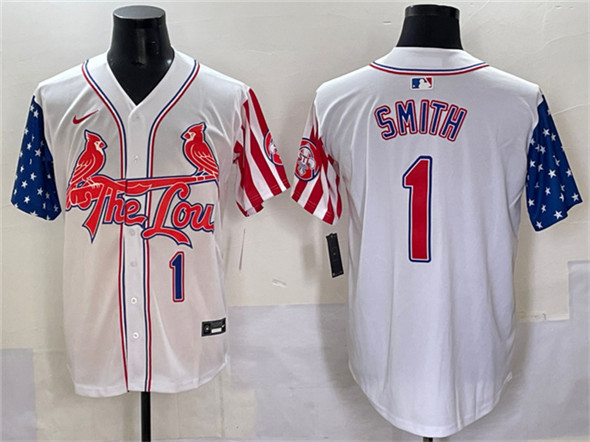 St. Louis Cardinals #1 Ozzie Smith White Independence Day Vapor Premier Limited Stitched Baseball Jersey