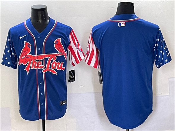 St. Louis Cardinals Blank Royal Independence Day Vapor Premier Limited Stitched Baseball Jersey