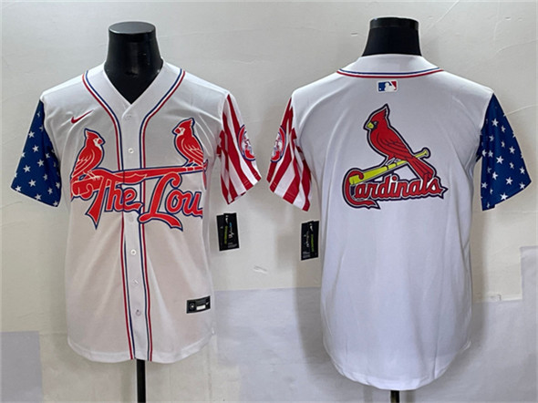 St. Louis Cardinals Team Big Logo White Independence Day Vapor Premier Limited Stitched Baseball Jerseys