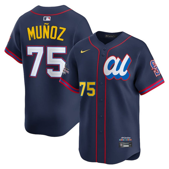 American League #75 Andres Muoz Navy 2025 All-Star Edition Limited Stitched Baseball Jersey
