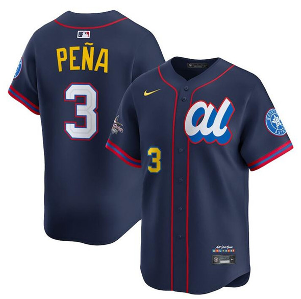 American League #3 Jeremy Pe?a Navy 2025 All-Star Edition Limited Stitched Baseball Jersey