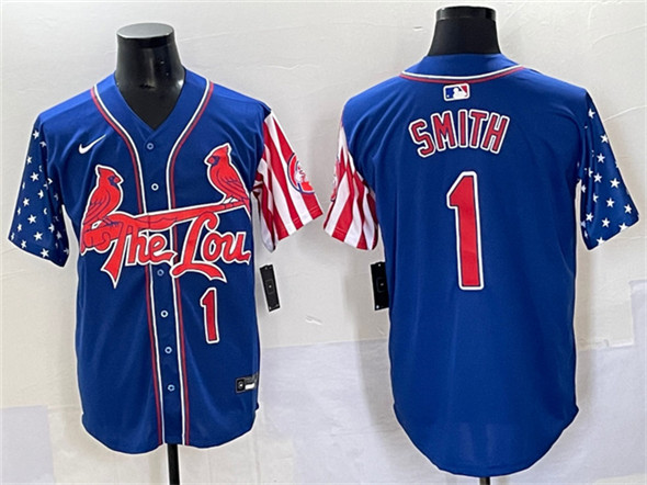 St. Louis Cardinals #1 Ozzie Smith Royal Independence Day Vapor Premier Limited Stitched Baseball Jersey