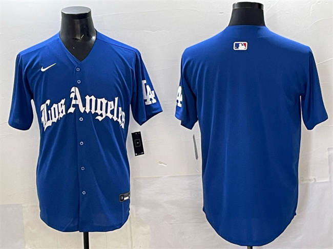 Los Angeles Dodgers Blank Blue 2025 LA Gothic Style With Fernando Patch Vapor Premier Limited Stitched Baseball Jersey