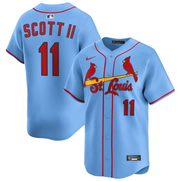 St. Louis Cardinals #11 Victor Scott II Light Blue Alternate Limited Stitched Baseball Jersey