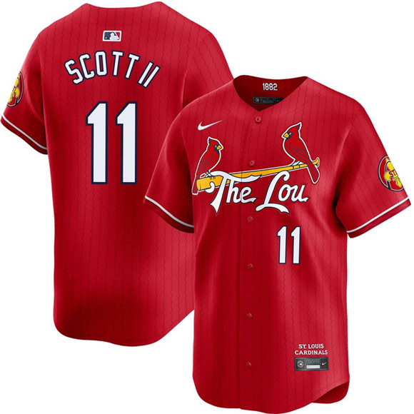 St. Louis Cardinals #11 Victor Scott II Red City Connect Limited Stitched Baseball Jersey