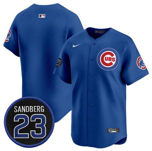 Chicago Cubs Blank Royal 'Ryne Sandberg Tribute' Vapor Limited V2 Stitched Baseball Jersey