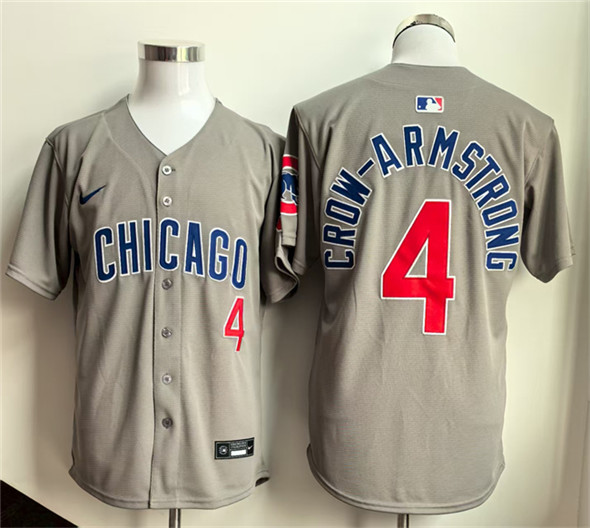 Chicago Cubs #4 Pete Crow-Armstrong Gray Limited Stitched Baseball Jersey
