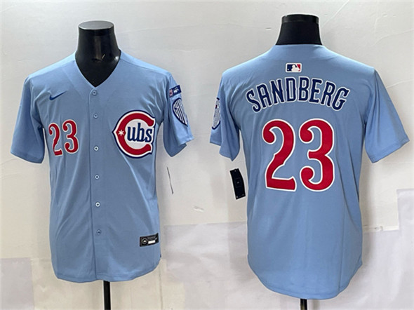 Chicago Cubs #23 Ryne Sandberg Blue 'Ryne Sandberg Tribute' Vapor Limited V3 Stitched Baseball Jersey
