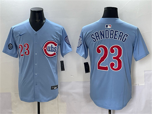 Chicago Cubs #23 Ryne Sandberg Blue 'Ryne Sandberg Tribute' Vapor Limited V2 Stitched Baseball Jersey