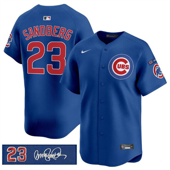 Chicago Cubs #23 Ryne Sandberg Royal 'Ryne Sandberg Tribute' Vapor Limited V3 Stitched Baseball Jersey
