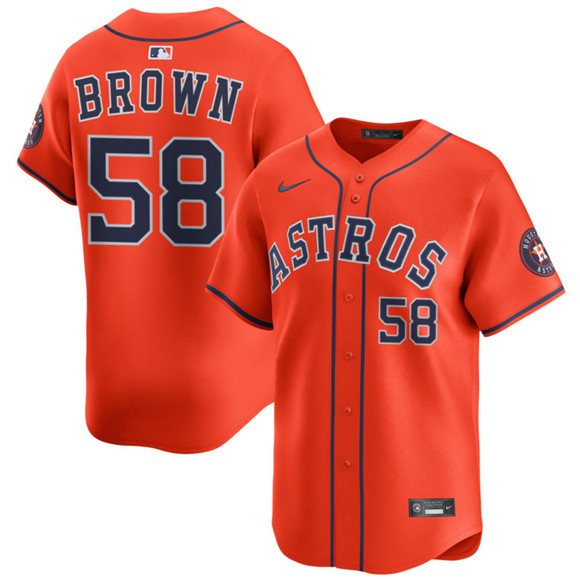 Houston Astros #58 Hunter Brown Orange 2025 Alternate Limited Stitched Baseball Jersey