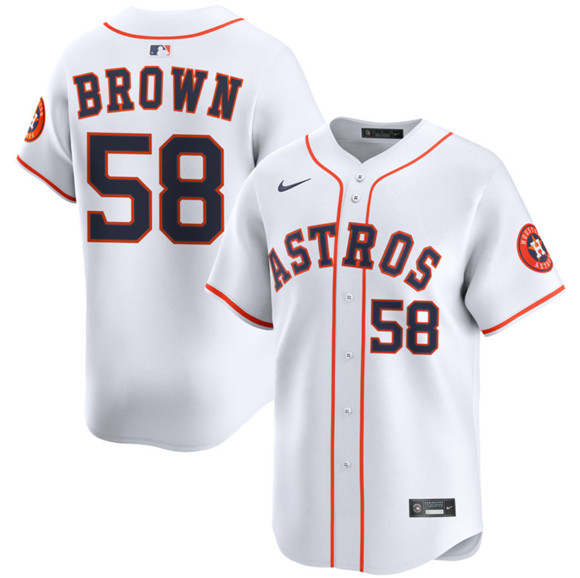 Houston Astros #58 Hunter Brown White 2025 Home Limited Stitched Baseball Jersey