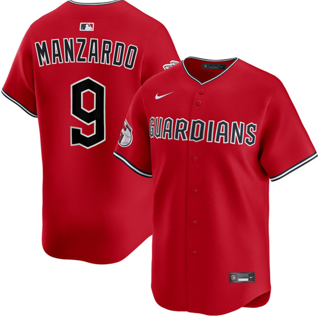 Cleveland Guardians #9 Kyle Manzardo Red Alternate Limited Stitched Baseball Jersey