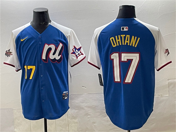 National League #17 Shohei Ohtani Blue Alternate 2025 All-Star Edition Limited Stitched Baseball Jersey