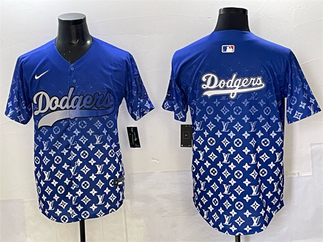 Los Angeles Dodgers Team Big Logo Blue Limited Stitched Baseball Jersey