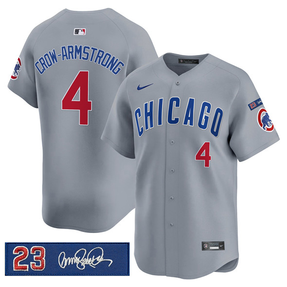 Chicago Cubs #4 Pete Crow-Armstrong Gray 'Ryne Sandberg Tribute' Vapor Limited V3 Stitched Baseball Jersey