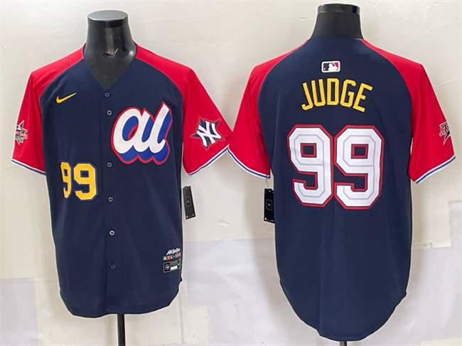American League #99 Aaron Judge Navy Red Alternate 2025 All-Star Edition Limited Stitched Baseball Jersey