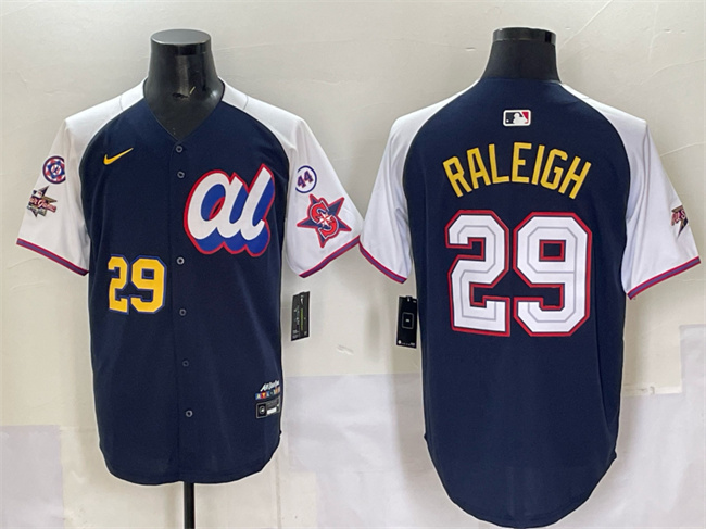 American League #29 Cal Raleigh Navy Alternate 2025 All-Star With Patch Edition Limited Stitched Baseball Jersey