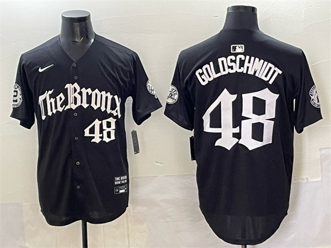 New York Yankees #48 Paul Goldschmidt Black 'Gothic Legacy Edition' Vapor Premier Limited Stitched Baseball Jersey
