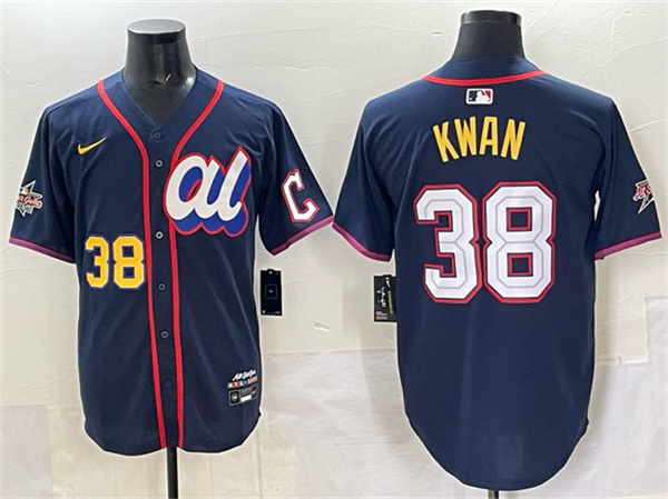 American League #38 Steven Kwan Navy 2025 All-Star Edition Limited Stitched Baseball Jersey