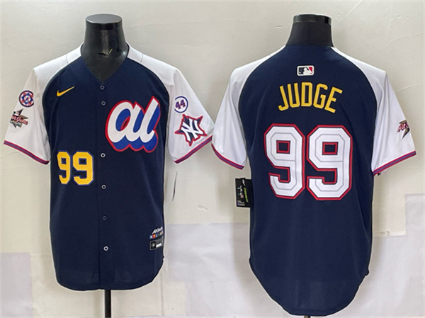American League #99 Aaron Judge Navy Alternate 2025 All-Star With Patch Edition Limited Stitched Baseball Jersey