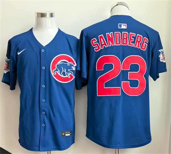 Chicago Cubs #23 Ryne Sandberg Royal Limited Stitched Baseball Jersey
