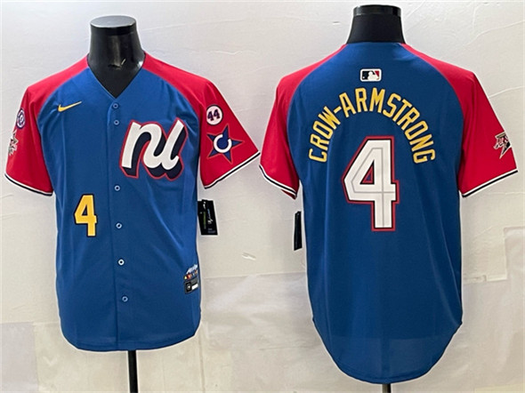 National League #4 Pete Crow-Armstrong Blue Red Alternate 2025 All-Star With Patch Edition Limited Stitched Baseball Jersey