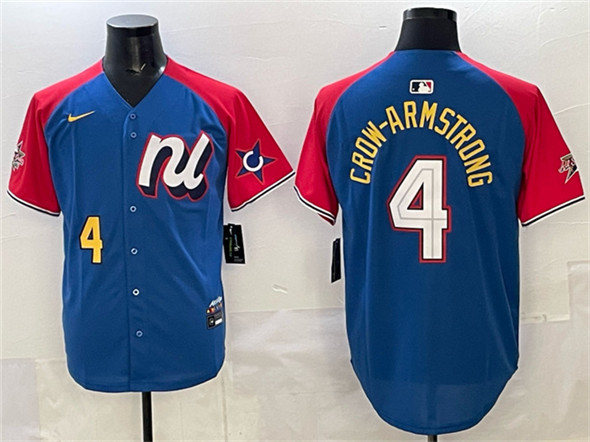 National League #4 Pete Crow-Armstrong Blue Red Alternate 2025 All-Star Edition Limited Stitched Baseball Jersey
