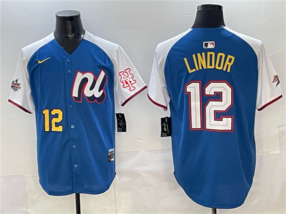National League #12 Francisco Lindor Blue Alternate 2025 All-Star Edition Limited Stitched Baseball Jersey